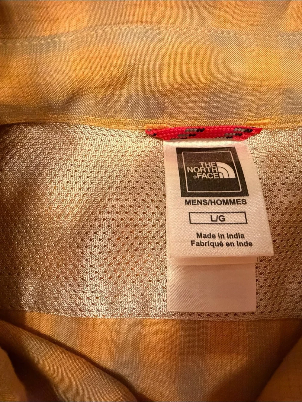 The North Face Men's Yellow Orange Plaid Button-Down Shirt